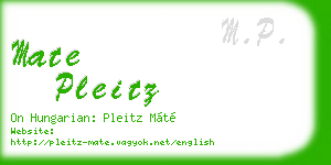 mate pleitz business card
